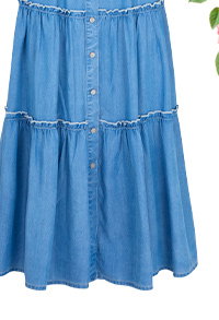 Ellie Embroidered Denim Dress