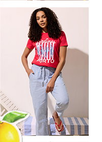 M&Co Red Sardines Graphic Print Cotton T-Shirt