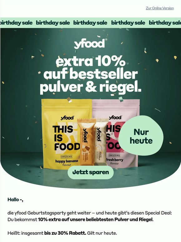 😮 Special Deal: 10% extra auf Riegel & Pulver