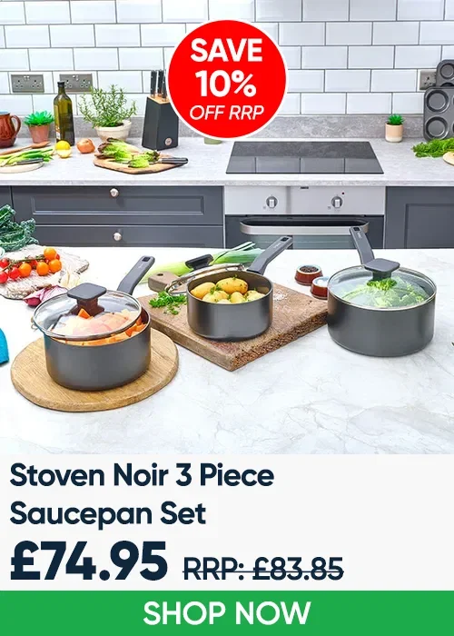 Stoven Noir 3 Piece Saucepan Set