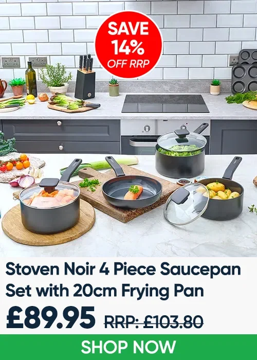 Stoven Noir 4 Piece Saucepan Set with 20cm Frying Pan