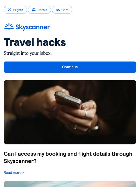 Can I access my booking and flight details through Skyscanner?
