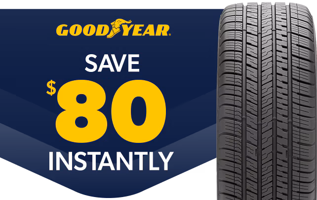 Buy a Set of 4 Select Goodyear Tires, Save $80 Instantly