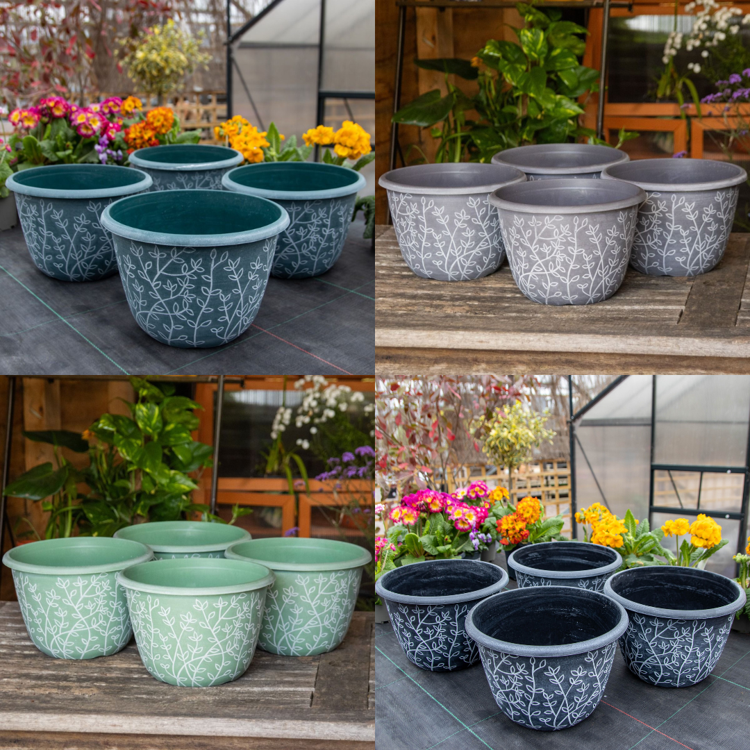 Large Floral Planters Pack of 4
