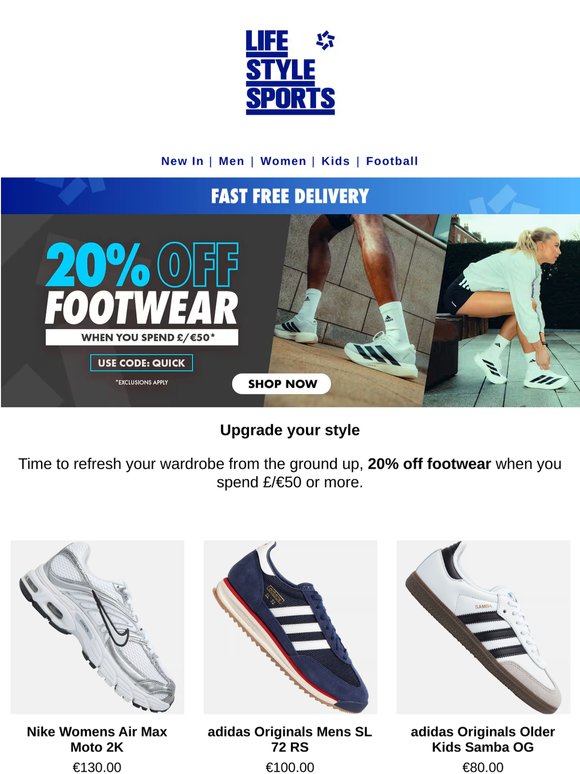 20% Off Footwear 👟