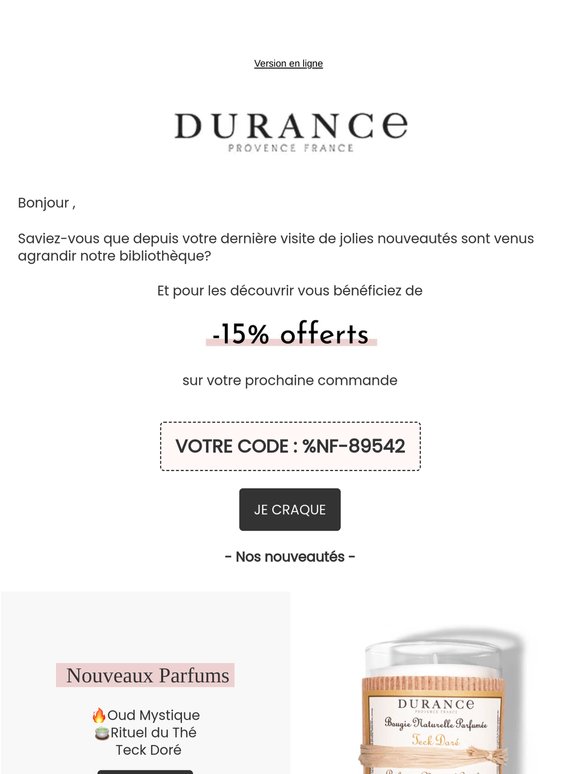 15% de remise sur votre commande 🔥