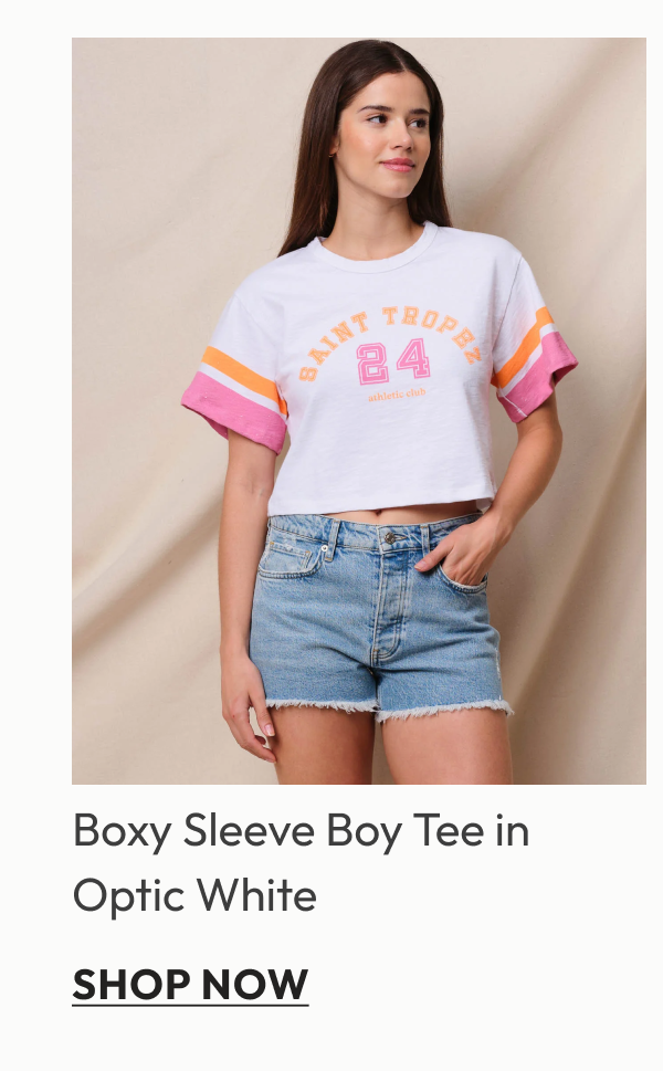 Women's Rolled Sleeve Tee in Optic White