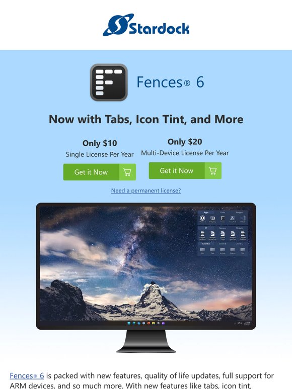 Tame your desktop with Fences