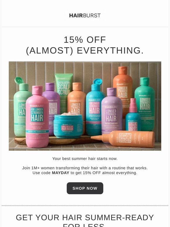 ☀️ 15% off your summer hair routine