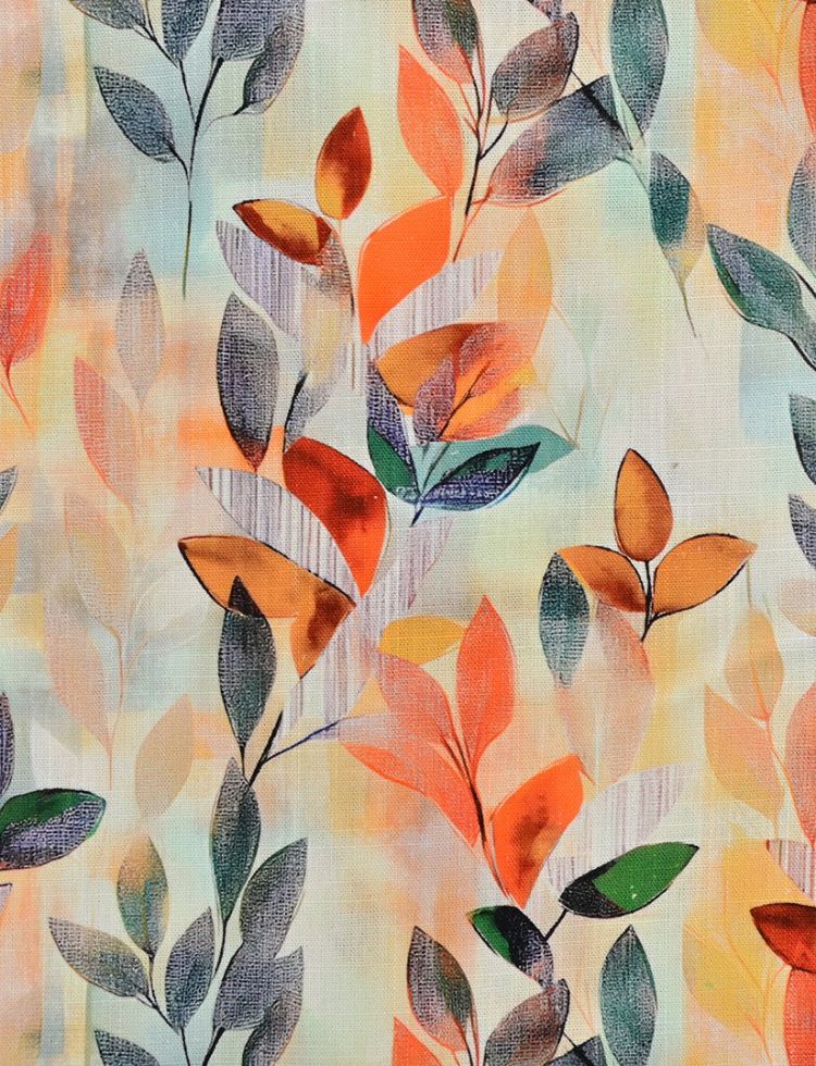 Linen Viscose Blend Fabric Orange