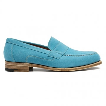 Strand EF Saddle Loafer in Sky Blue Suede