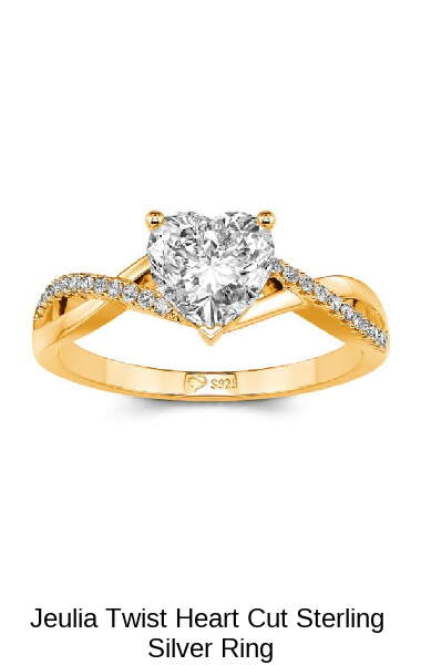 Jeulia Twist Heart Cut Sterling Silver Ring