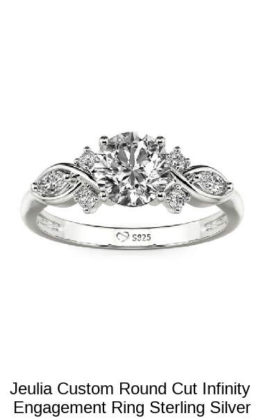 Jeulia Simple Twist Round Cut Gold Promise Ring Sterling Silver
