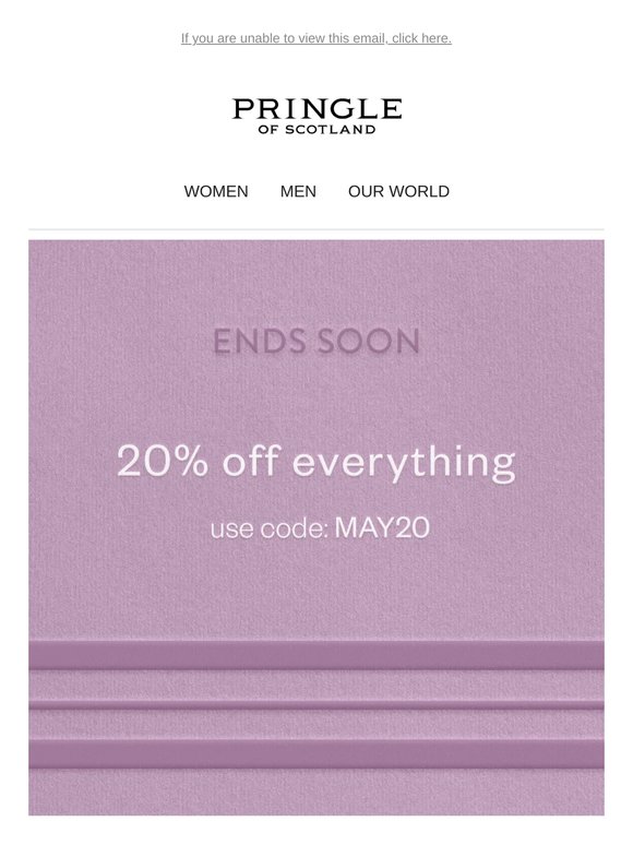 Ends soon: 20% off everything*