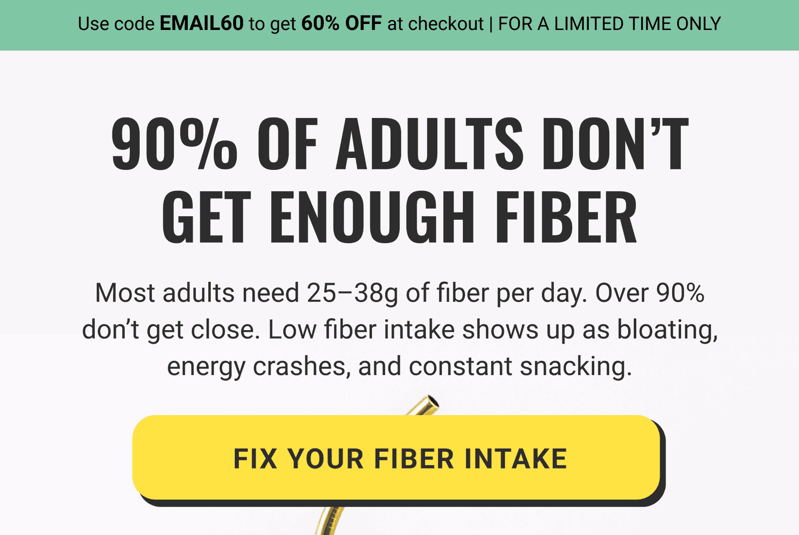 90% of adults don't get enough fiber
