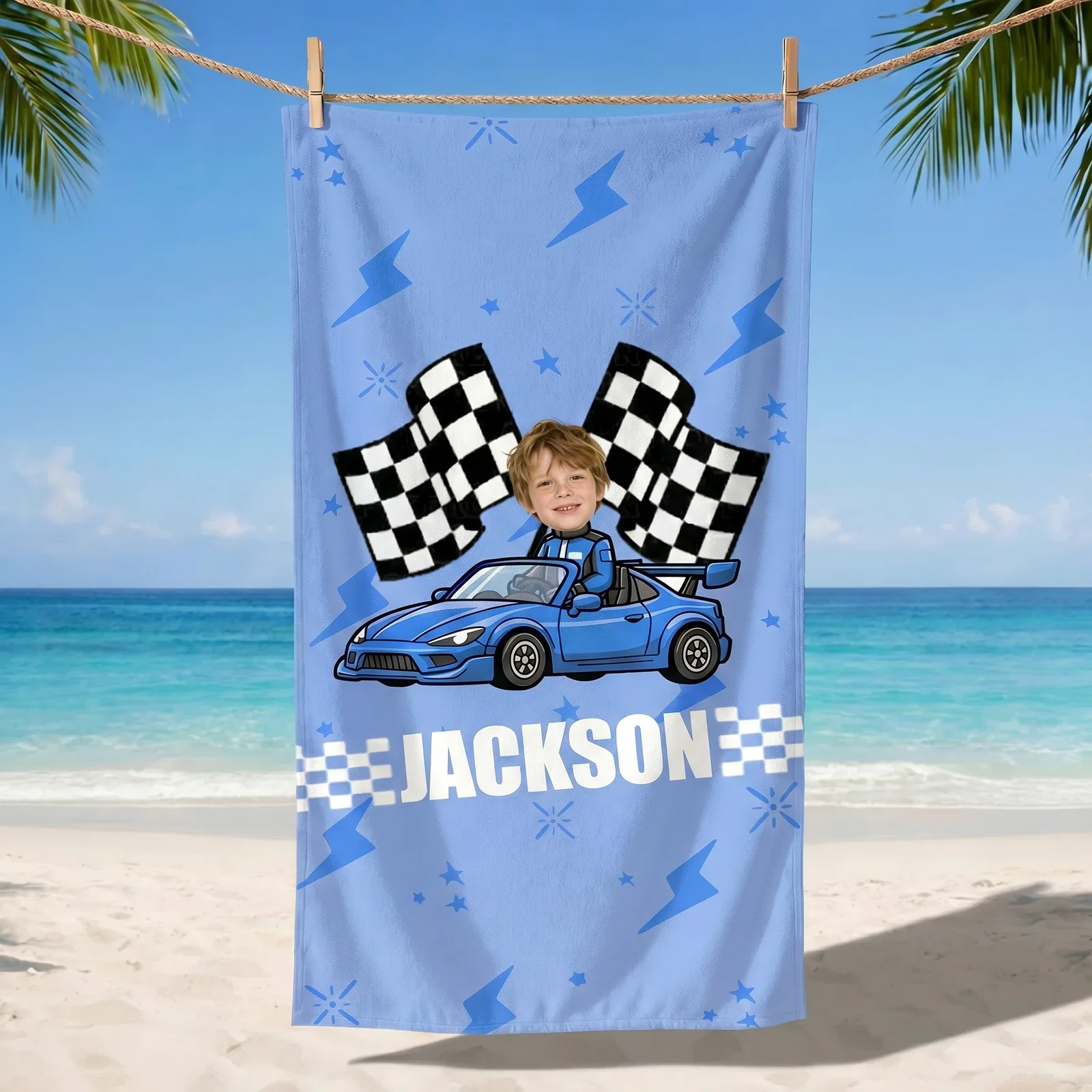 Racing Character Beach Towel