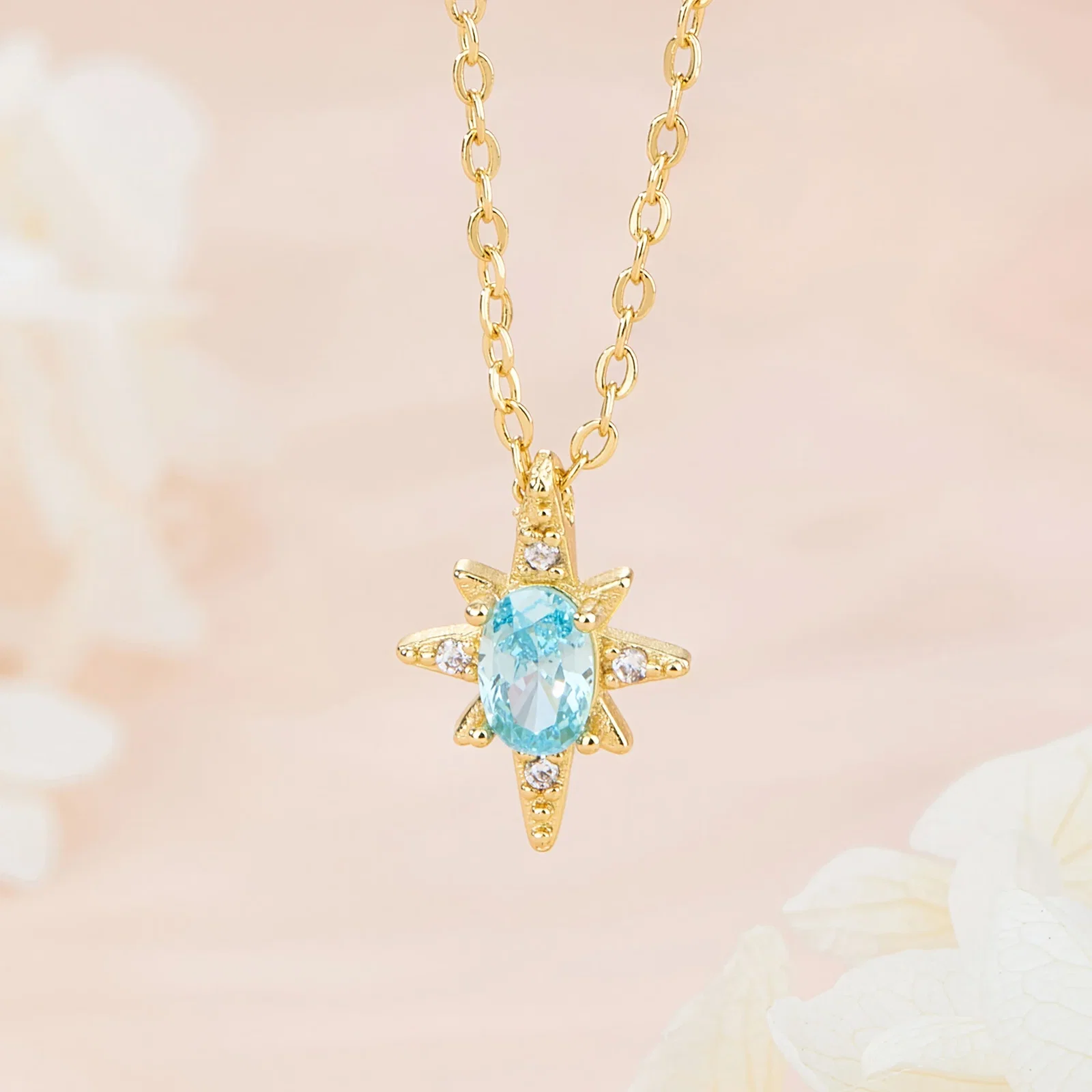 Starburst Birthstone Necklace