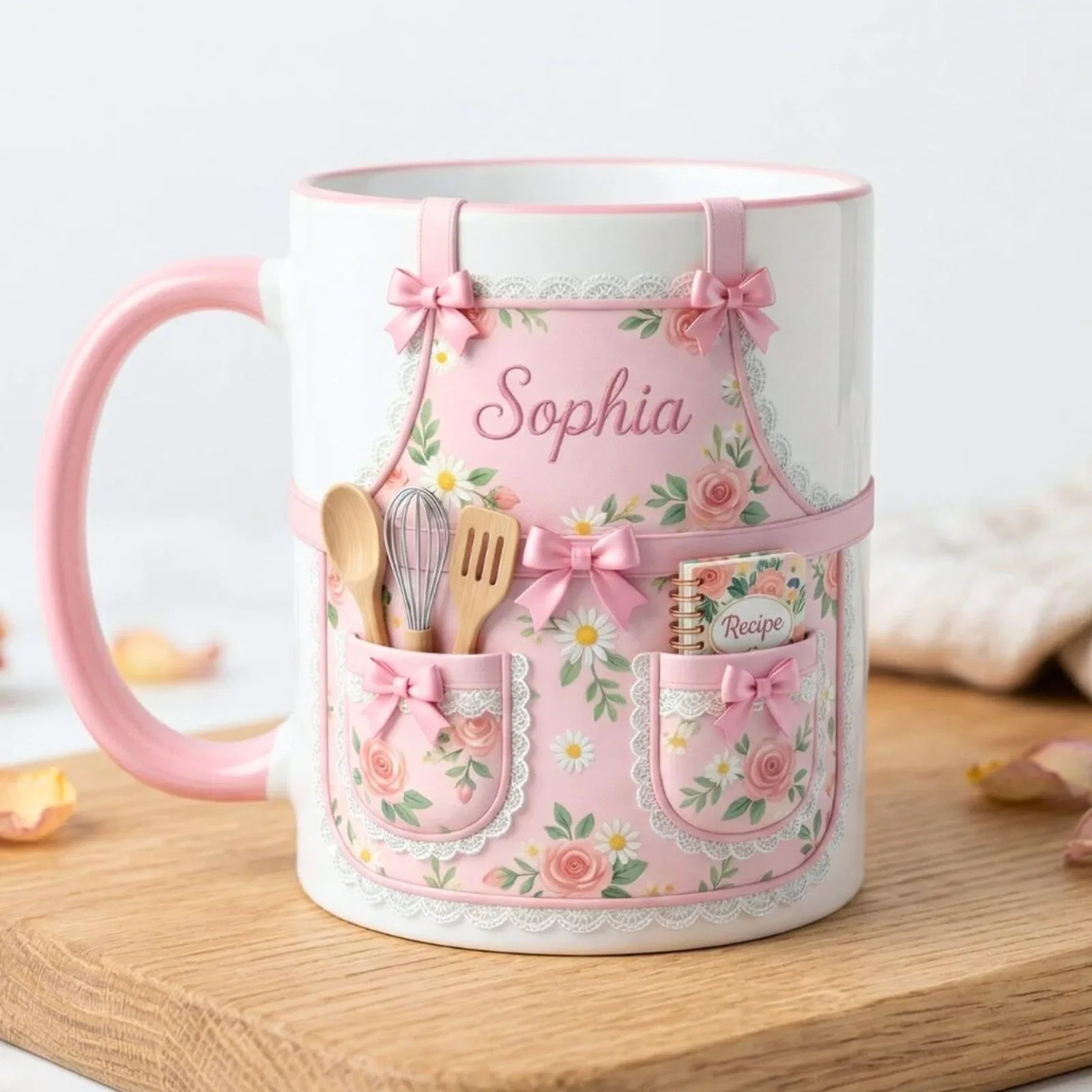 Floral Cooking Apron Mug