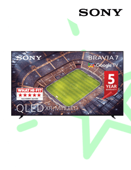 Sony BRAVIA TV with a football display on a white background with a green star