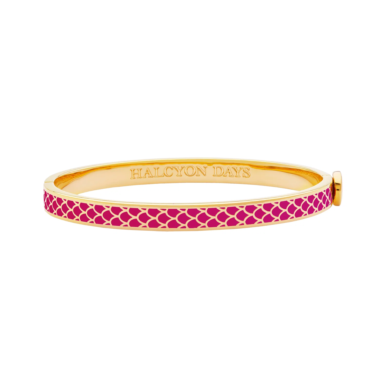 Image of Skinny Salamander Hinged Bangle in Pink Tourmaline & Gold