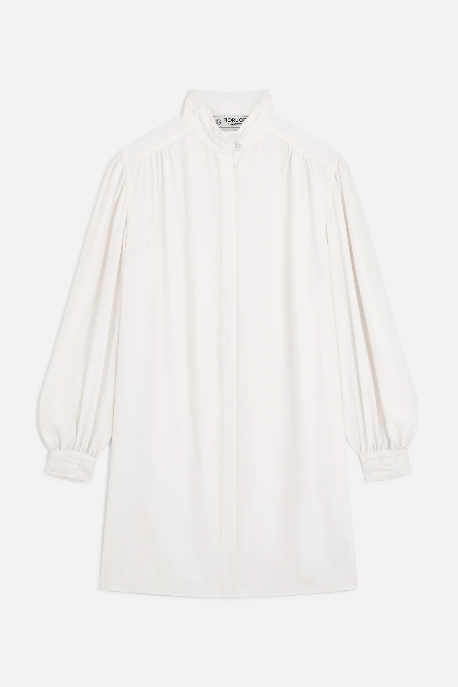 High Collar Blouse In White