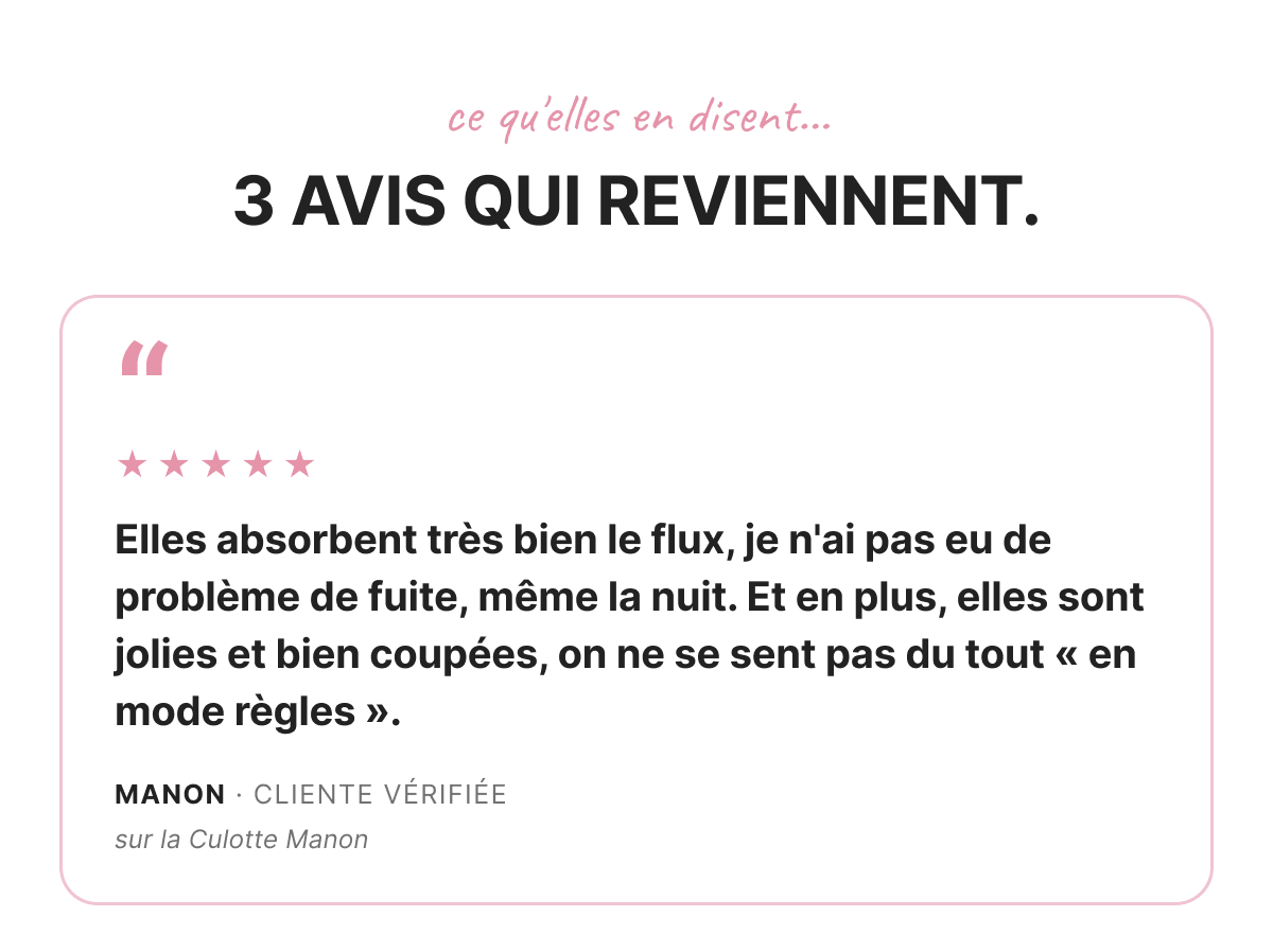 Culotte Manon menstruelle