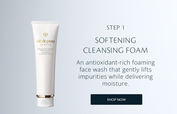 Step 1: Softening Cleansing Foam.
