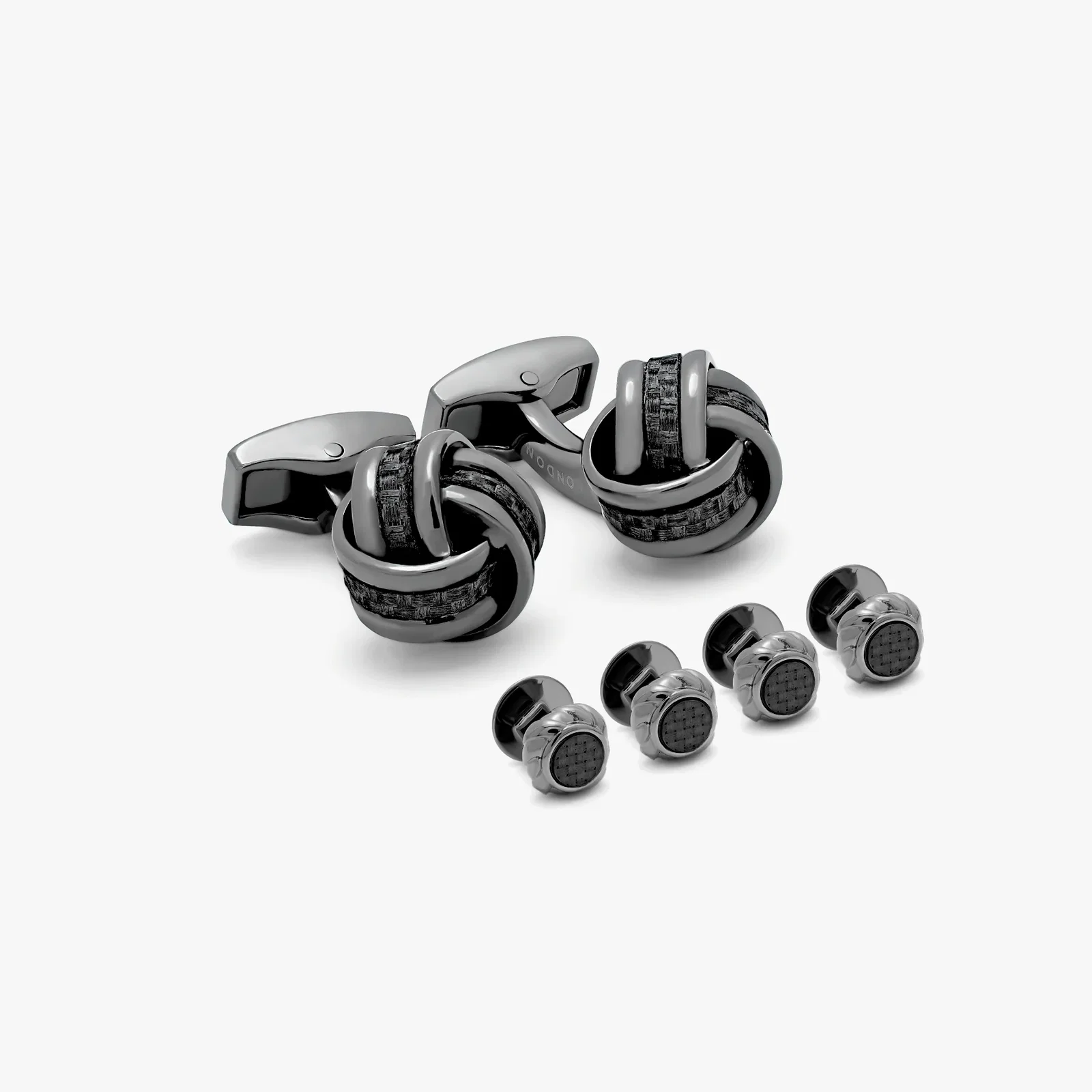 Image of Knot stud set with Gunmetal plated base metal