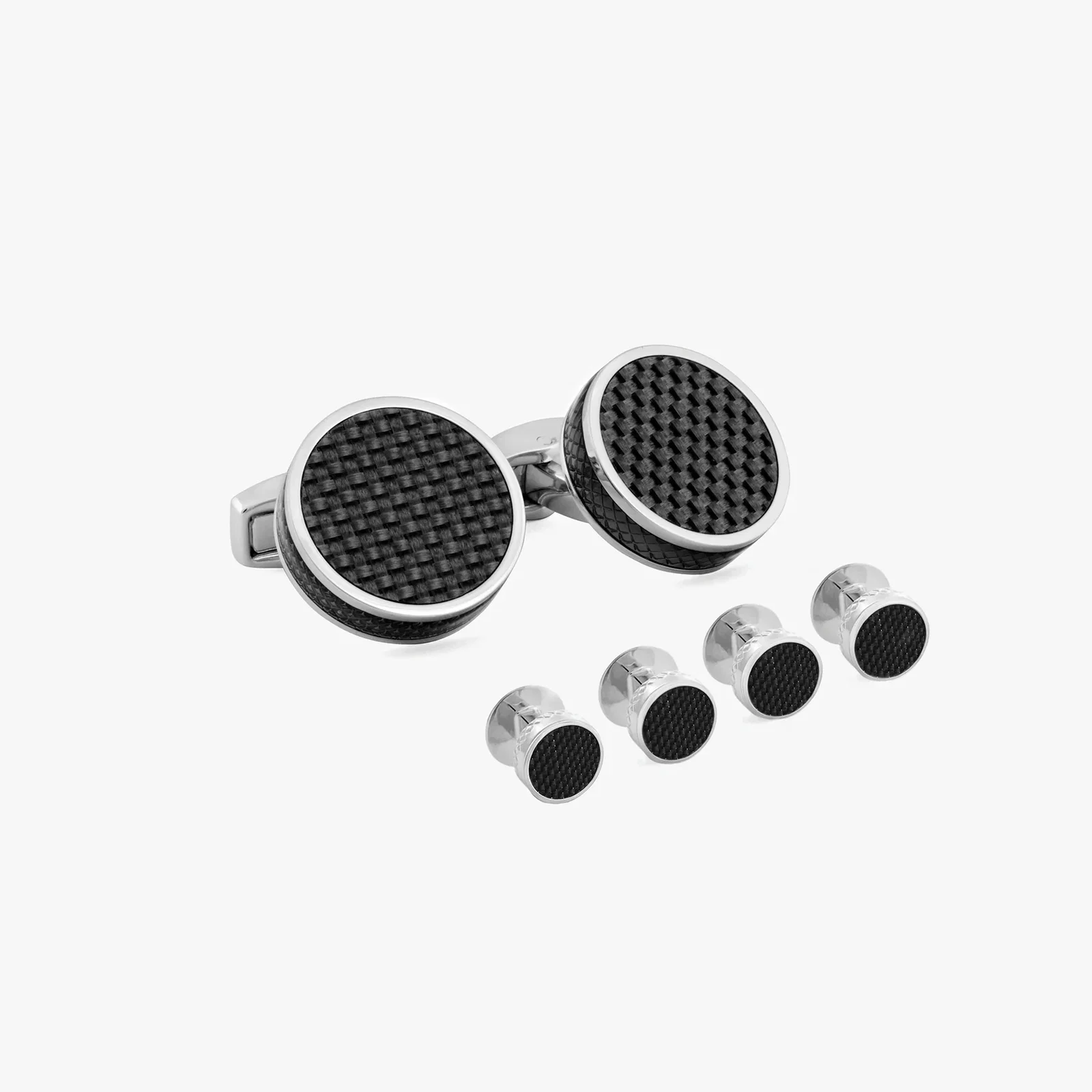 Image of Disc stud set in Black Palladium Plated