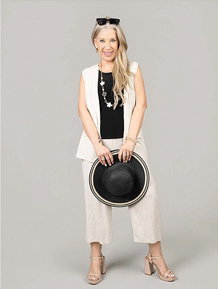 Linen Open Front Vest
