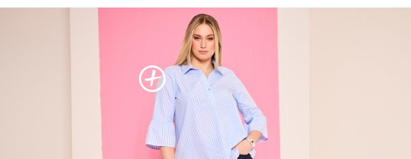Blusa, rayas, forma en A, cuello camisero, manga 3/4