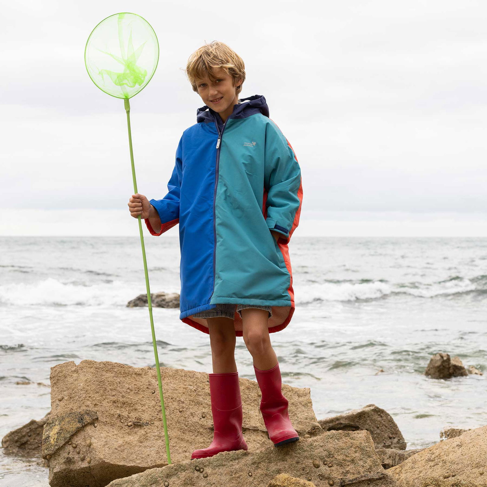 Image of Waterproof Changing Robe Blue Colourblock
