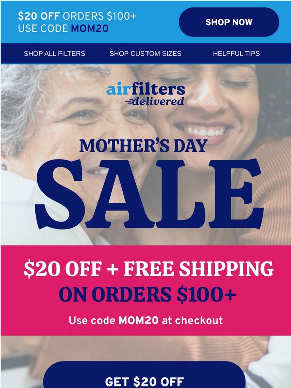 Clean Air Starts Here: $20 OFF orders $100+