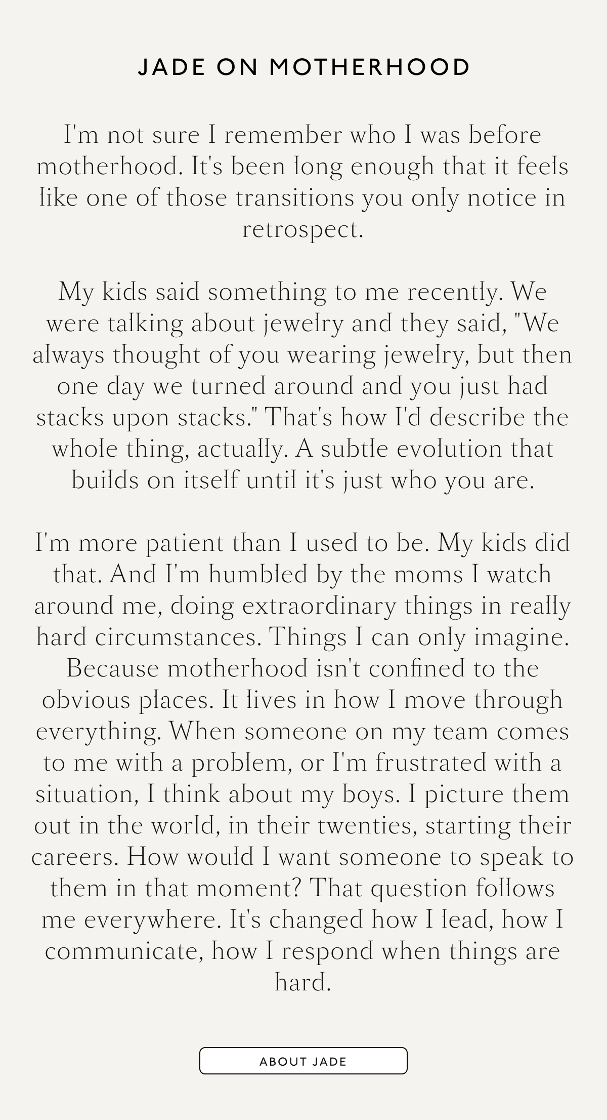 A note from Jade 