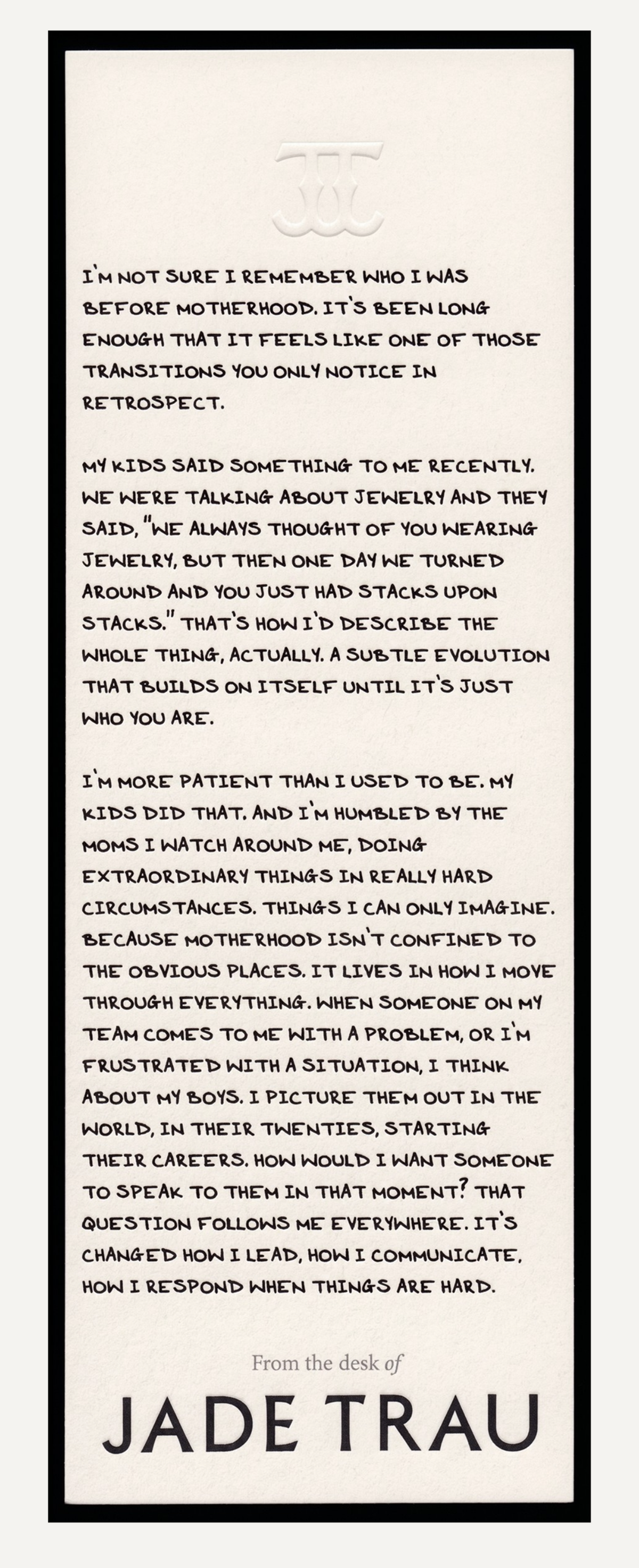 A note from Jade 