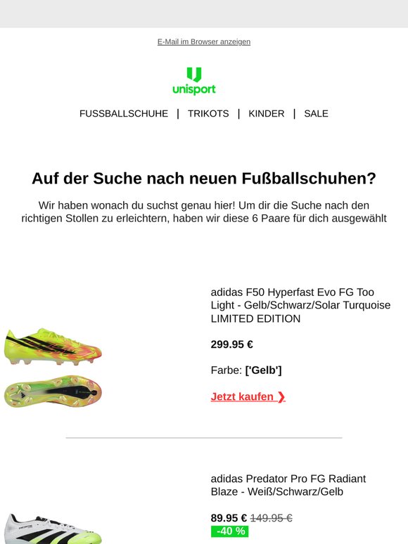 Suchst du nach deinem nächsten Paar Fußballschuhe 👀?