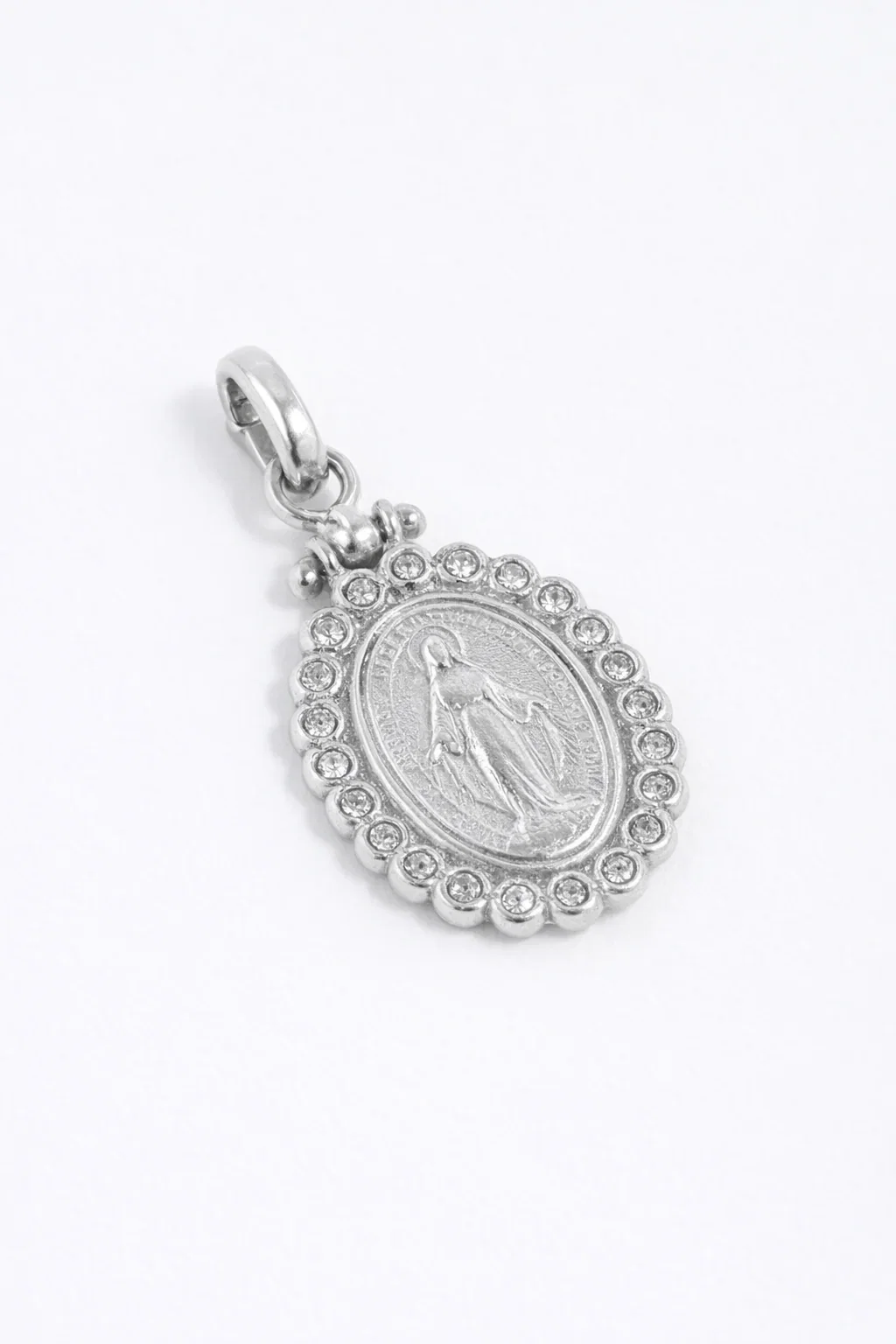 Image of Clear Crystal Pellegrino Charm, Silver