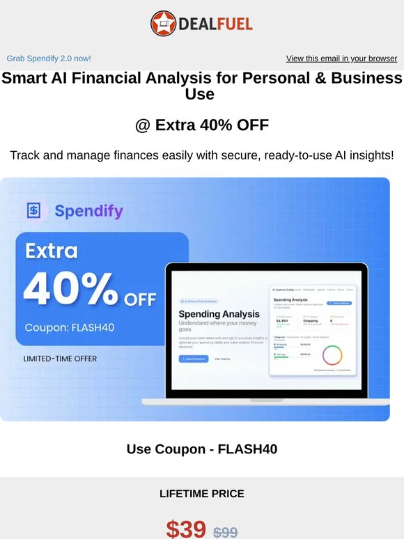 Master Your Finances - 40% OFF Spendify!