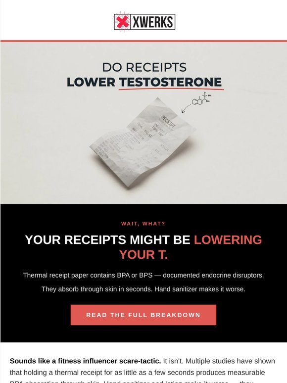 Your receipts might be lowering your T.