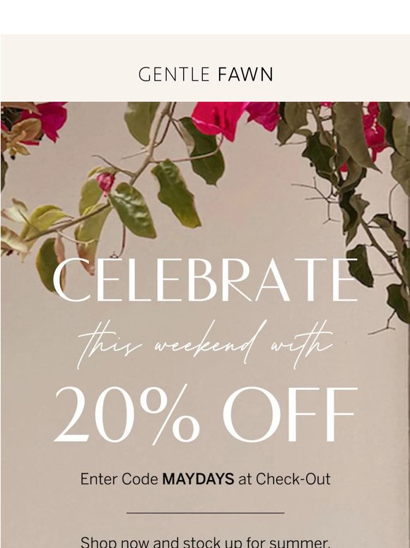 20% Off to Celebrate Your Weekend!
