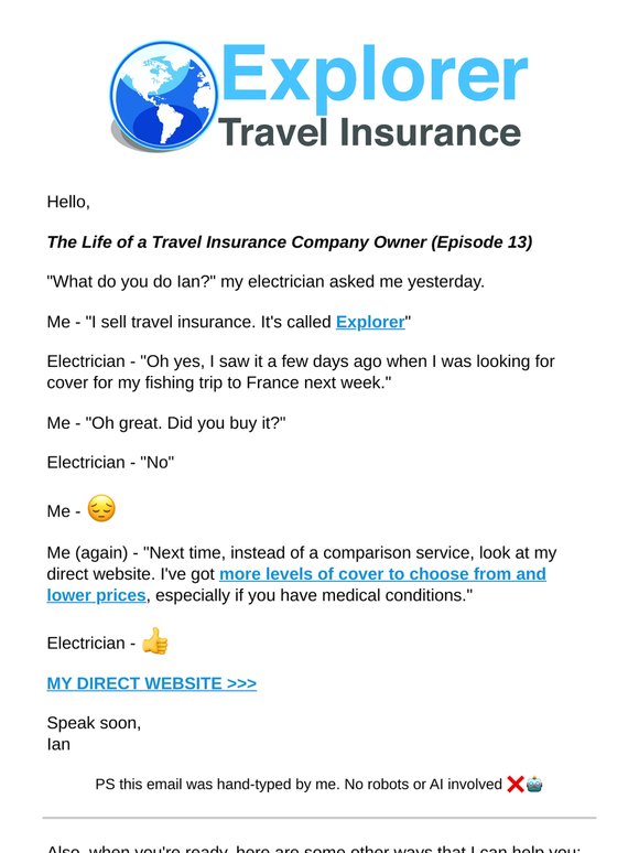 "i sell travel insurance".