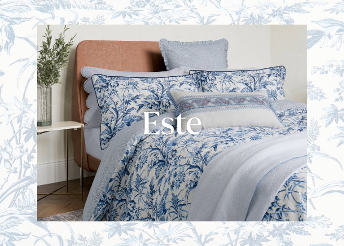 Bedeck of Belfast Este Bedding in Indigo