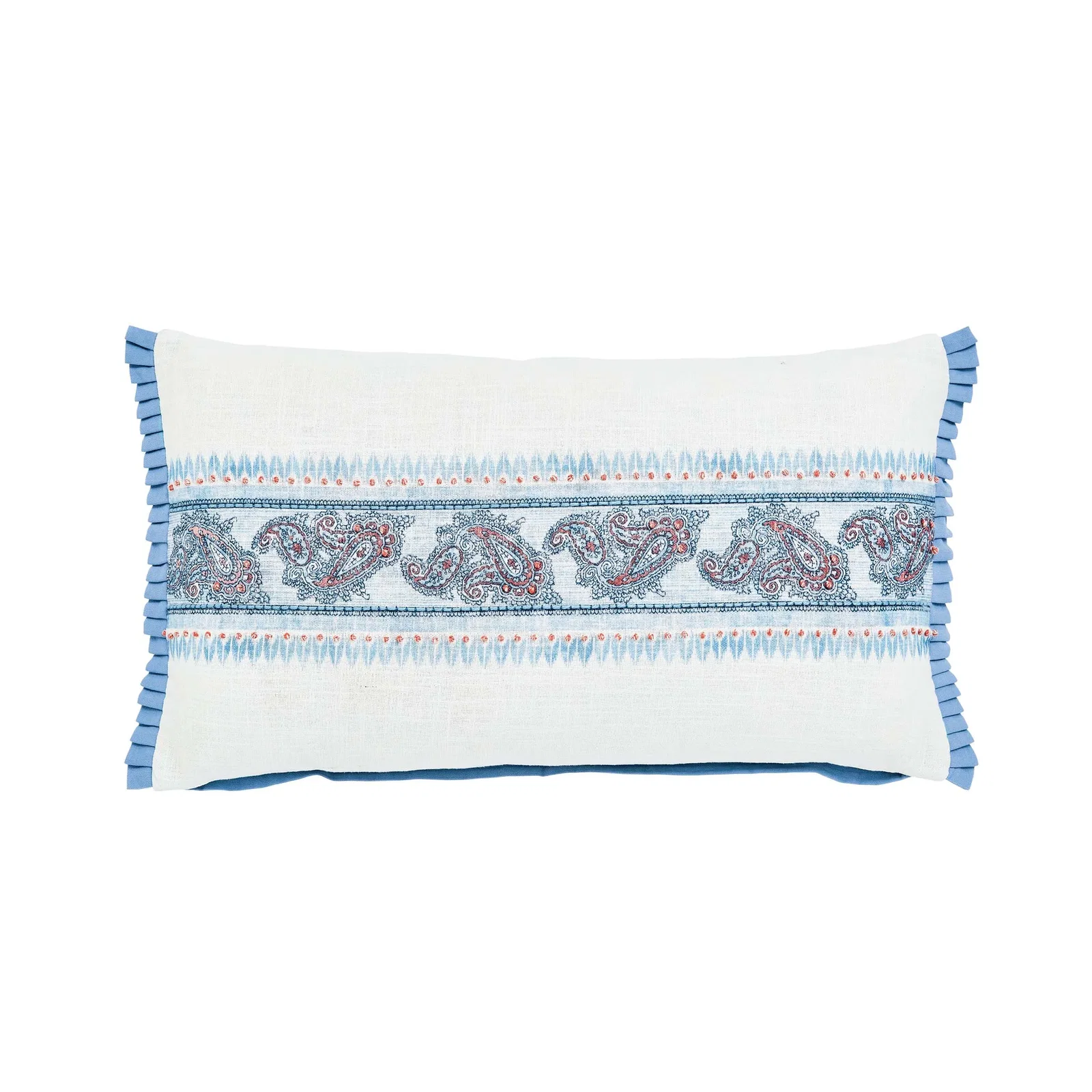 Image of Este/Seren Cushion 70cm x 40cm, Blue/Red