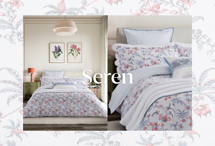 Bedeck of Belfast Seren Bedding in Blue/Pink