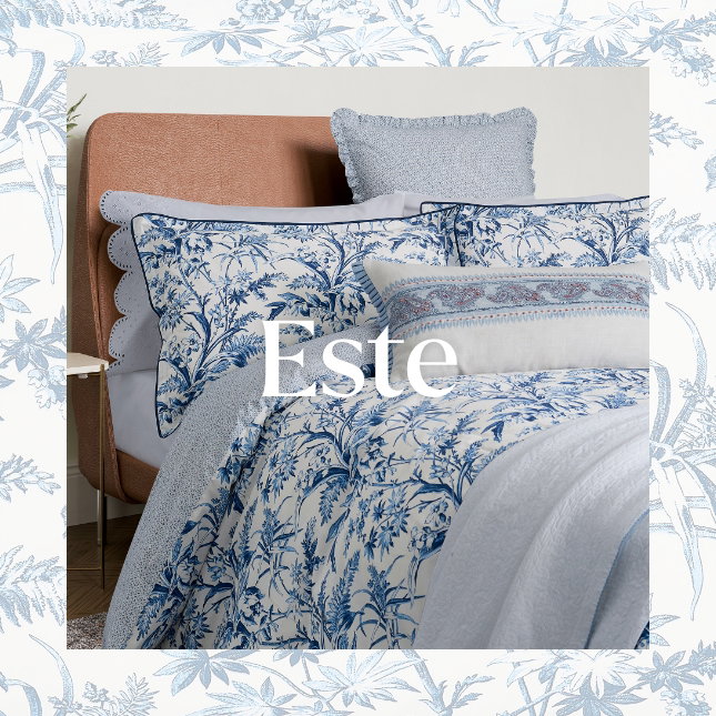 Bedeck of Belfast Este Bedding in Indigo