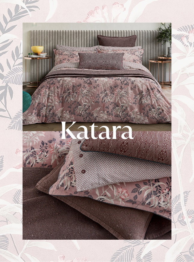 Bedeck of Belfast Katara Bedding in Pink/Grey