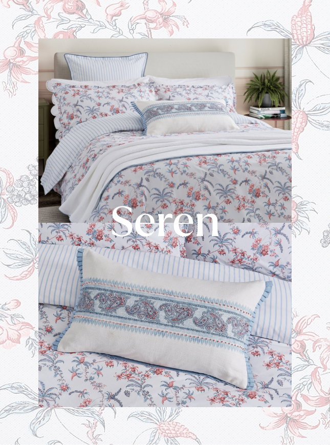 Bedeck of Belfast Seren Bedding in Blue/Pink