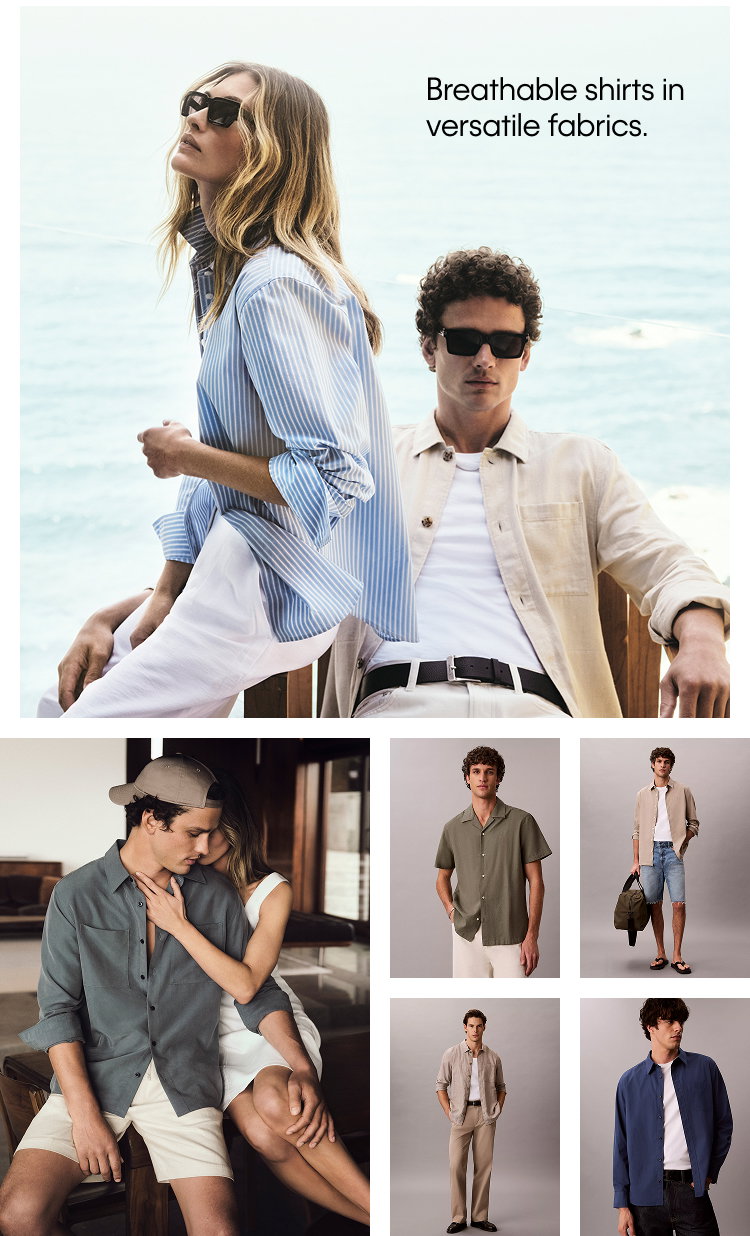Breathable shirts in versatile fabrics.