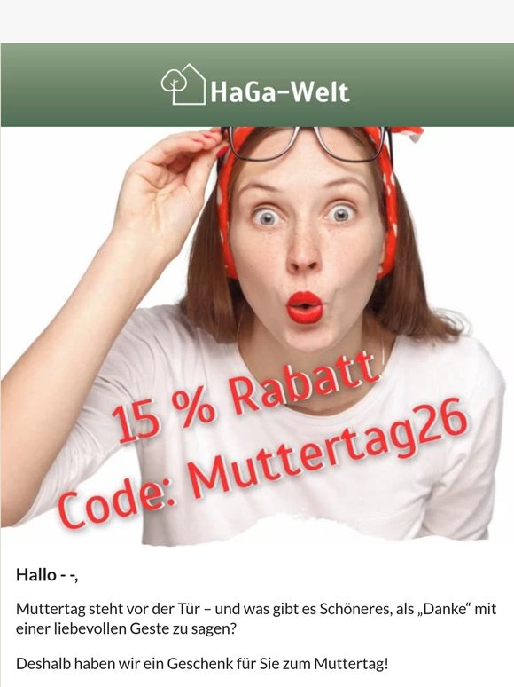 🤩 15 % Muttertags-Rabatt auf alles – jetzt Freude schenken!