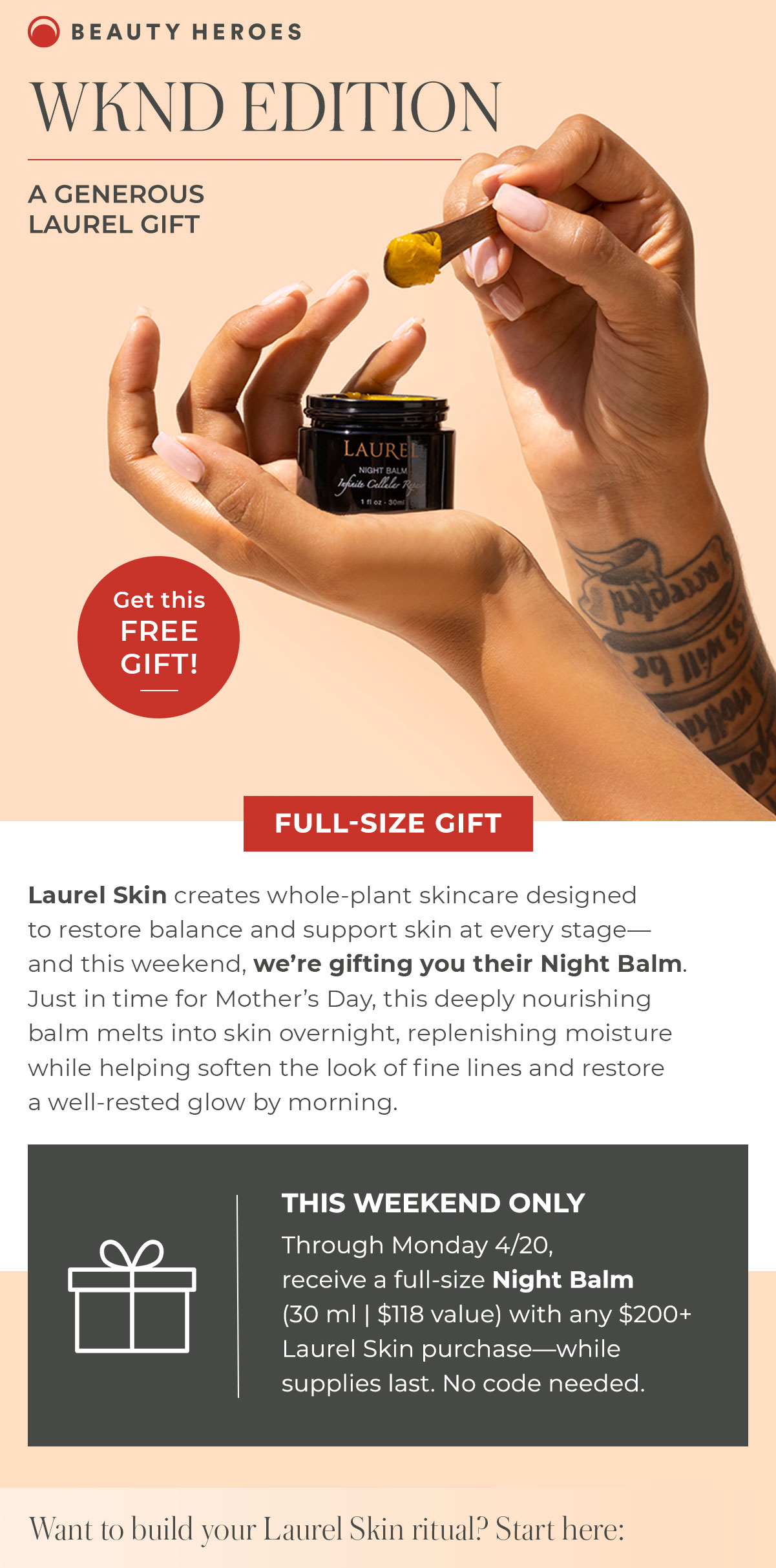 WKND EDITION | Laurel Skin creates whole-plant skincare designed to restore balance and support skin at every stage—and this weekend, we’re gifting you their Night Balm. 